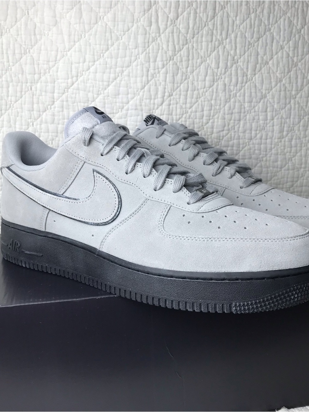 Nike Air Force 1 ‘07 LV8 Shoes Men’s SZ 15 Smoke Grey Suede Black HQ1966-001 - Picture 9 of 13